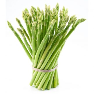 Bunch of asparagus tied with string.